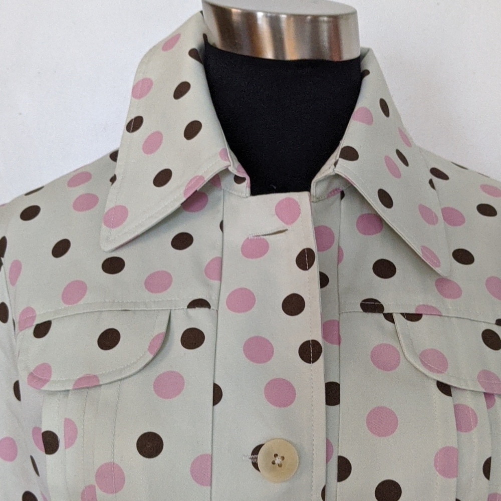 Calvin Tran Polka Dot Trench Coat Size 2 - Picture 2 of 9